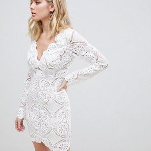 ASOS Love Triangle White Lace Mini Dress